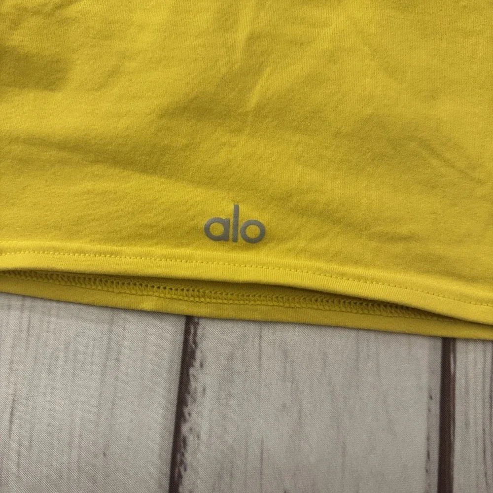 Alo Real Bra Tank Golden Yellow Size‎ Small Women's Workout Activewear Yoga